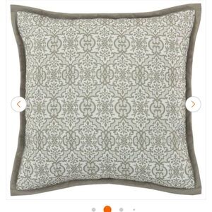 Green Accent Pillow with Ornate Design 16 x 16